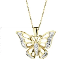 Apart Zawieszka z żółtego złota z diamentami - motyl - 0,01 ct - próba 375< Zawieszki
