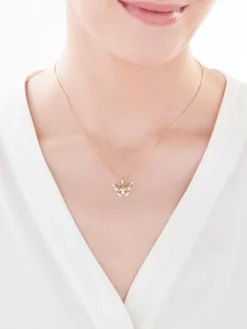 Apart Zawieszka z żółtego złota z diamentami - motyl - 0,01 ct - próba 375< Zawieszki