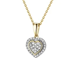 Sale Apart Zawieszka z żółtego złota z diamentami - serce - 0,09 ct - próba 585