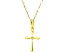 Apart Zawieszka z żółtego złota z diamentem - krzyż - 0,005 ct - próba 585< Wszystkie