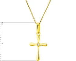 Apart Zawieszka z żółtego złota z diamentem - krzyż - 0,005 ct - próba 585< Wszystkie