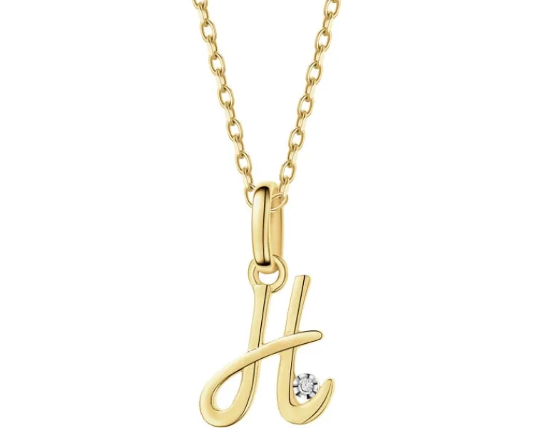 Apart Zawieszka z żółtego złota z diamentem - litera H - 0,003 ct - próba 375< Wszystkie