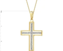 Apart Zawieszka z żółtego złota z diamentami - krzyż - 0,06 ct - próba 585< Wszystkie