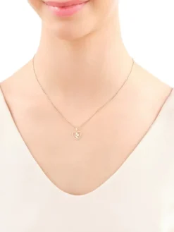 Sale Apart Zawieszka z żółtego złota z diamentem - serce, aniołek - 0,003 ct - próba 375