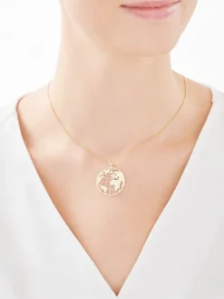 Apart Zawieszka z żółtego złota z diamentami - kula ziemska - 0,01 ct - próba 375< Zawieszki