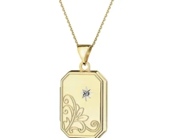 Apart Zawieszka z żółtego złota z diamentem - puzderko - 0,005 ct - próba 585