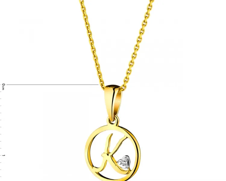 Apart Zawieszka z żółtego złota z diamentem - litera K - 0,003 ct - próba 585< Zawieszki