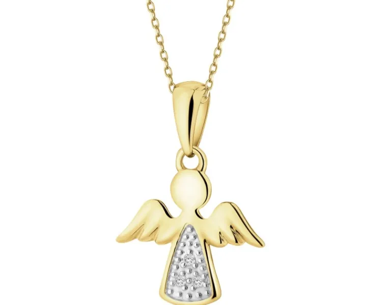 Apart Zawieszka z żółtego złota z diamentami - aniołek - 0,01 ct - próba 375< Wszystkie
