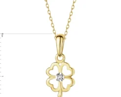 Apart Zawieszka z żółtego złota z diamentem - koniczyna - 0,006 ct - próba 375< Zawieszki