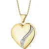 New Apart Zawieszka z żółtego złota z diamentami - puzderko - serce - 0,01 ct - próba 375