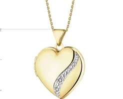 New Apart Zawieszka z żółtego złota z diamentami - puzderko - serce - 0,01 ct - próba 375