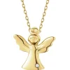 Discount Apart Zawieszka z żółtego złota z diamentem - aniołek - 0,002 ct - próba 375