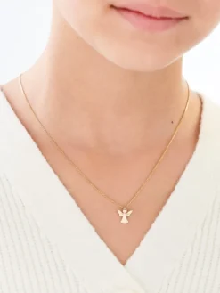 Discount Apart Zawieszka z żółtego złota z diamentem - aniołek - 0,002 ct - próba 375
