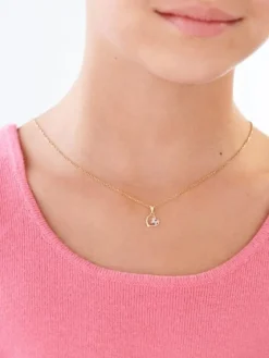 Apart Zawieszka z żółtego złota z diamentami - motyl, serce - 0,006 ct - próba 585