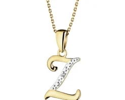 Clearance Apart Zawieszka z żółtego złota z diamentem - litera Z - 0,003 ct - próba 375