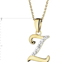 Clearance Apart Zawieszka z żółtego złota z diamentem - litera Z - 0,003 ct - próba 375