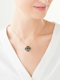 Apart Zawieszka z żółtego złota z diamentami i onyksem - próba 585< Zawieszki