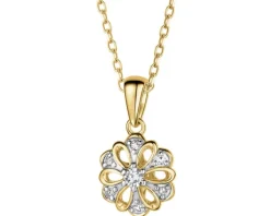 Apart Zawieszka z żółtego złota z diamentami - kwiat - 0,05 ct - próba 585< Zawieszki
