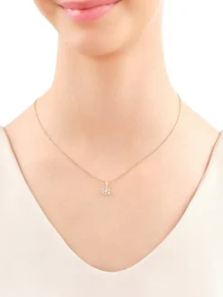 Apart Zawieszka z żółtego złota z diamentami - kwiat - 0,05 ct - próba 585< Zawieszki