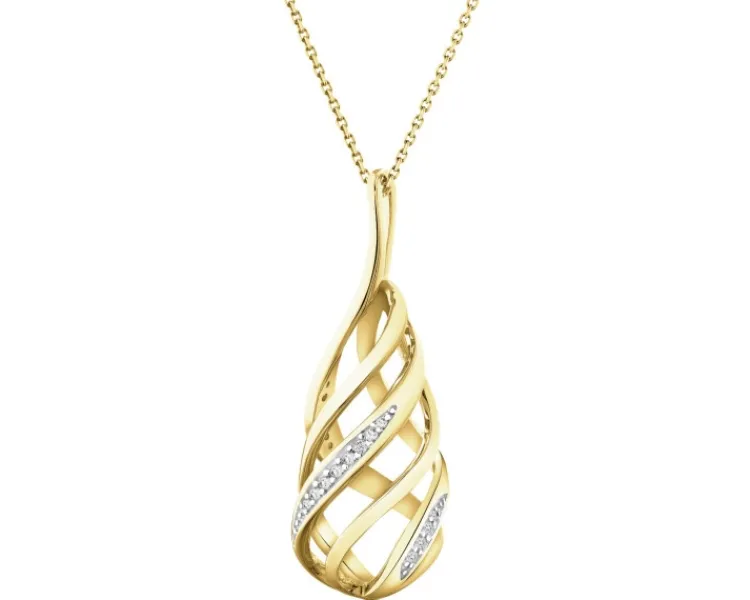 Hot Apart Zawieszka z żółtego złota z diamentami - 0,04 ct - próba 585