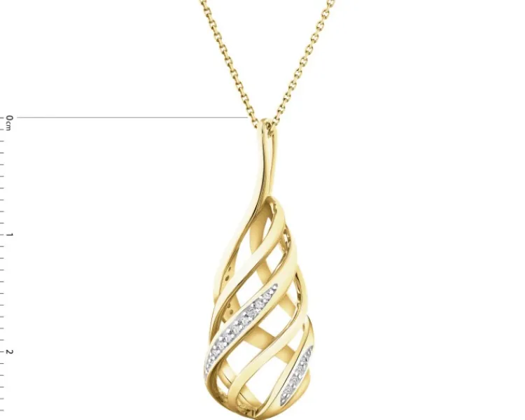 Hot Apart Zawieszka z żółtego złota z diamentami - 0,04 ct - próba 585