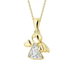 Hot Apart Zawieszka z żółtego złota z diamentami - aniołek - 0,007 ct - próba 585