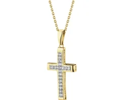 Hot Apart Zawieszka z żółtego złota z diamentami - krzyż - 0,05 ct - próba 375