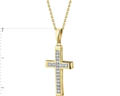 Hot Apart Zawieszka z żółtego złota z diamentami - krzyż - 0,05 ct - próba 375