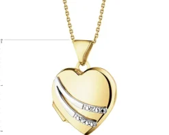 Apart Zawieszka z żółtego złota z diamentami - puzderko - serce - 0,01 ct - próba 375