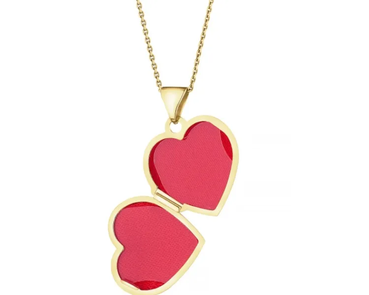 Apart Zawieszka z żółtego złota z diamentami - puzderko - serce - 0,01 ct - próba 375