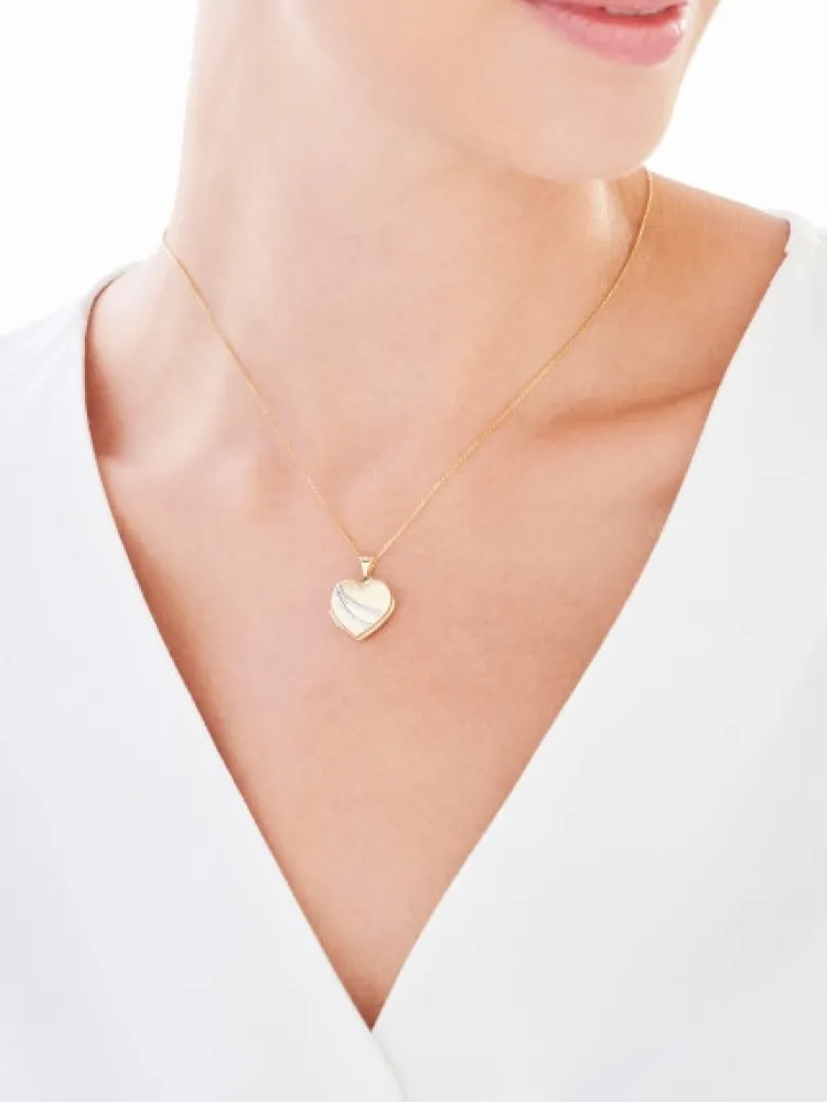 Apart Zawieszka z żółtego złota z diamentami - puzderko - serce - 0,01 ct - próba 375