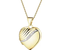 Discount Apart Zawieszka z żółtego złota z diamentami - puzderko - serce - 0,01 ct - próba 375