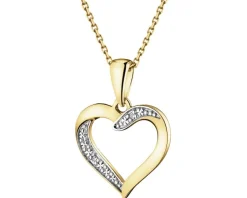 Apart Zawieszka z żółtego złota z diamentami - serce - 0,004 ct - próba 585< Zawieszki