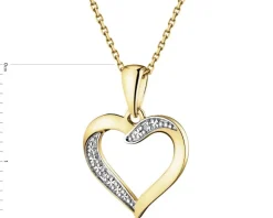 Apart Zawieszka z żółtego złota z diamentami - serce - 0,004 ct - próba 585< Zawieszki