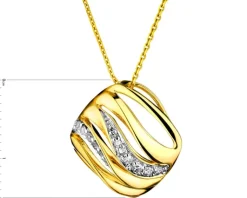 Clearance Apart Zawieszka z żółtego złota z diamentami - 0,10 ct - próba 585