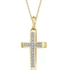 Apart Zawieszka z żółtego złota z diamentami - krzyż - 0,05 ct - próba 585