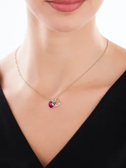 Apart Zawieszka z żółtego złota z diamentami i emalią - serce - 0,01 ct - próba 375< Zawieszki