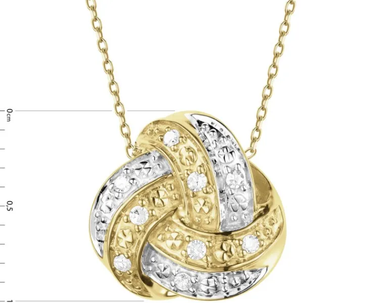 Discount Apart Zawieszka z żółtego złota z diamentami - 0,03 ct - próba 375