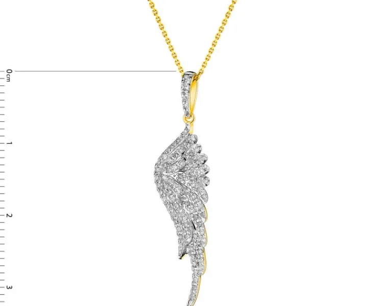 Apart Zawieszka z żółtego złota z diamentami - skrzydło - 0,19 ct - próba 585< Zawieszki