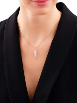 Apart Zawieszka z żółtego złota z diamentami - skrzydło - 0,19 ct - próba 585< Zawieszki
