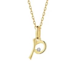 Apart Zawieszka z żółtego złota z diamentem - litera P - 0,003 ct - próba 375< Wszystkie