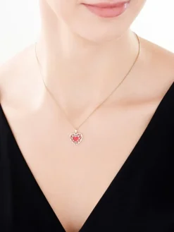 Apart Zawieszka z żółtego złota z diamentami i emalią - serce - 0,008 ct - próba 375< Wszystkie