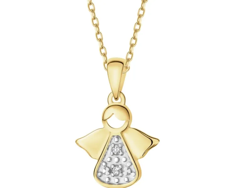 Apart Zawieszka z żółtego złota z diamentami - aniołek - 0,01 ct - próba 375< Wszystkie