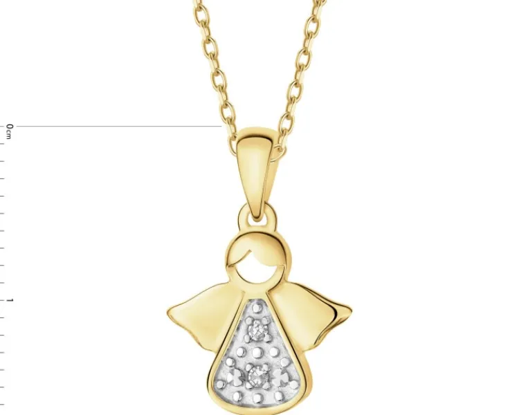 Apart Zawieszka z żółtego złota z diamentami - aniołek - 0,01 ct - próba 375< Wszystkie
