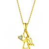 Discount Apart Zawieszka z żółtego złota z diamentem - aniołek, serce - 0,004 ct - próba 375