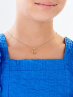 Discount Apart Zawieszka z żółtego złota z diamentem - aniołek, serce - 0,004 ct - próba 375
