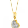 Outlet Apart Zawieszka z żółtego złota z diamentami - serce - 0,04 ct - próba 585
