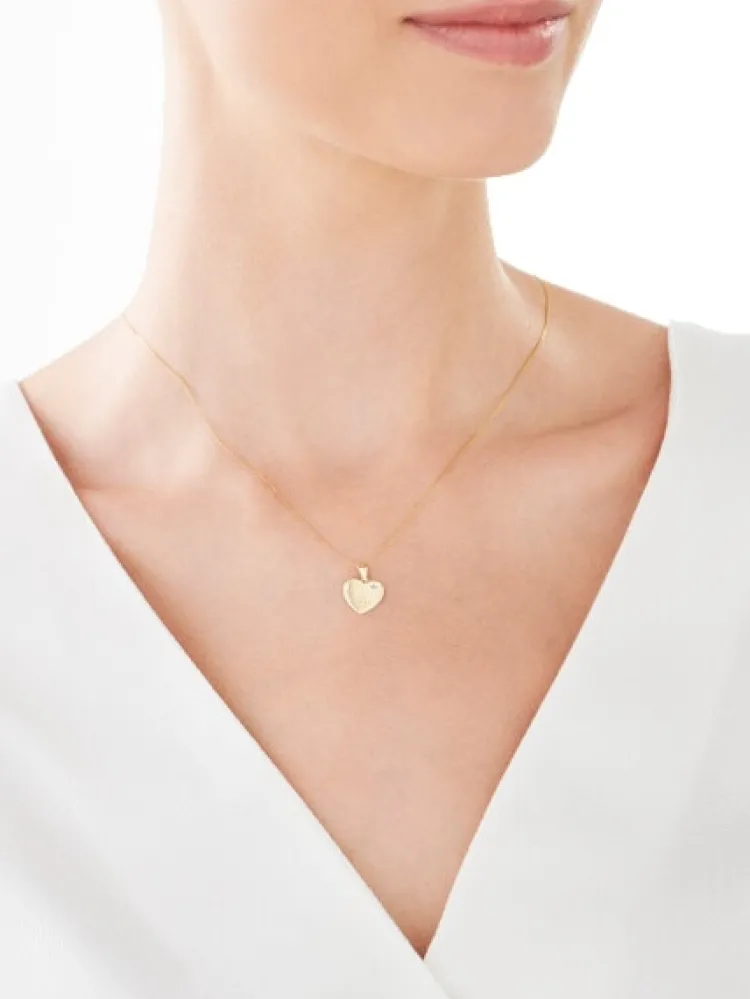 Apart Zawieszka z żółtego złota z diamentem - serce, aniołek - 0,005 ct - próba 375< Zawieszki