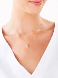 Apart Zawieszka z żółtego złota z diamentami i tanzanitem - próba 585< Zawieszki
