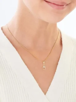 Apart Zawieszka z żółtego złota z diamentem - aniołek, serce - 0,004 ct - próba 375< Zawieszki